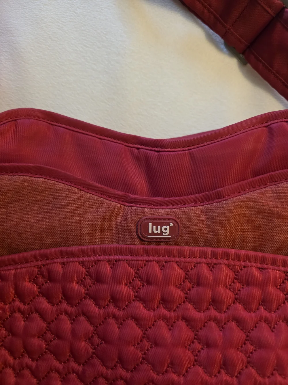 Lug Quilted Crossbody Bag in Deep Red